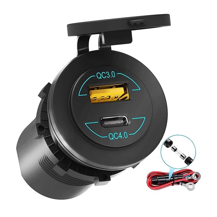 Bluejw PD Type-C 100W USB Car Charger, QC3.0 Fast Charging Socket for RV, Marine, Boat, Bus, ATV, Motorcycle, Truck - Automobile Charger - Image 5